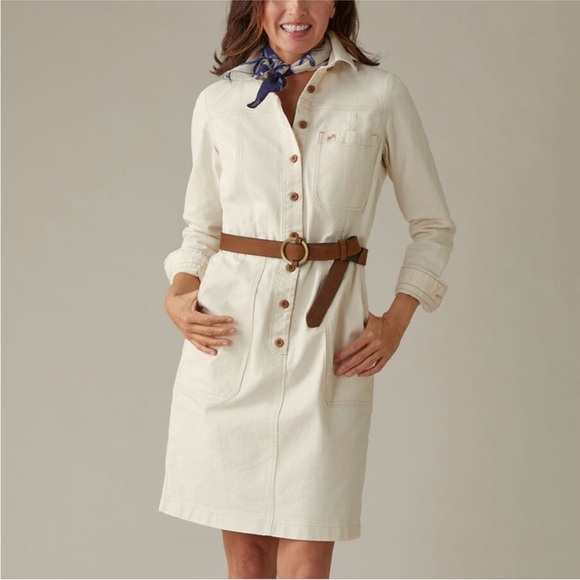 Duluth Trading Co Makers Studio Utility Dress Twill Cream XXL - Picture 1 of 8